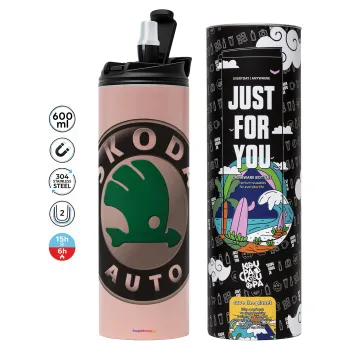 SKODA, Tumbler stainless steel PINK 600ml