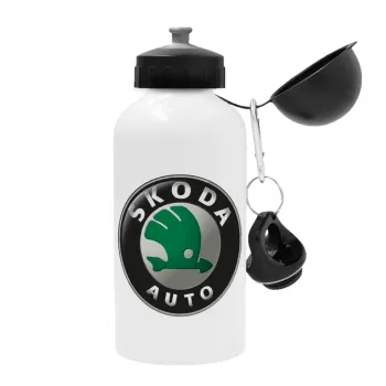 SKODA, Metal water bottle, White, aluminum 500ml