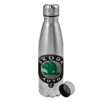 SKODA, Metallic water bottle, stainless steel, 750ml