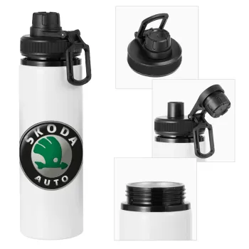 SKODA, Metal water bottle with safety cap, aluminum 850ml