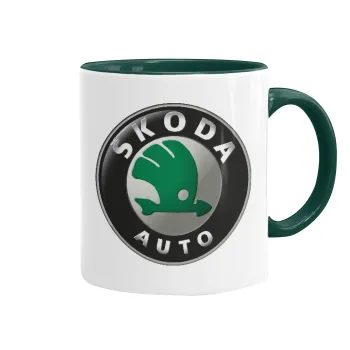 SKODA, Κούπα χρωματιστή πράσινη, κεραμική, 330ml