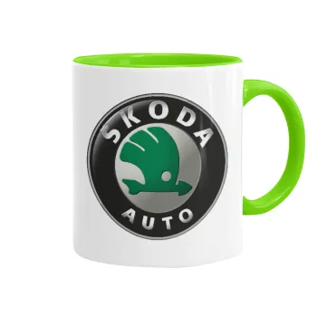 SKODA, Mug colored light green, ceramic, 330ml