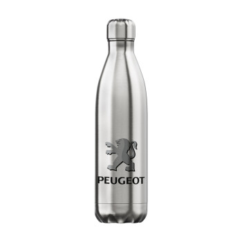 Peugeot, Μεταλλικό παγούρι θερμός Inox (Stainless steel), διπλού τοιχώματος, 750ml
