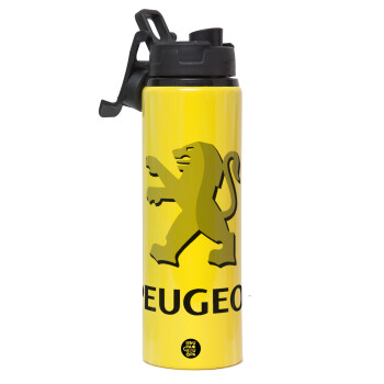 Peugeot, Metallic water bottle with safety lid, 850ml aluminum