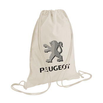 Peugeot, Τσάντα πλάτης πουγκί GYMBAG natural (28x40cm)
