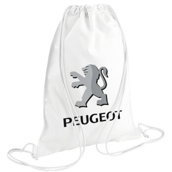Peugeot, Τσάντα πλάτης πουγκί GYMBAG λευκή (28x40cm)