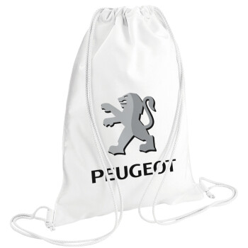 Peugeot, Backpack pouch GYMBAG white (28x40cm)