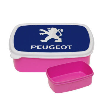 Peugeot, ΡΟΖ παιδικό δοχείο φαγητού (lunchbox) πλαστικό (BPA-FREE) Lunch Βox M18 x Π13 x Υ6cm