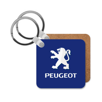 Peugeot, Μπρελόκ Ξύλινο τετράγωνο MDF 5cm (3mm πάχος)