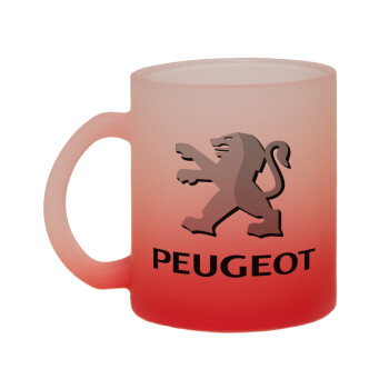 Peugeot, Κούπα γυάλινη δίχρωμη με βάση το κόκκινο ματ, 330ml