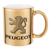 Peugeot, Κούπα κεραμική, χρυσή καθρέπτης, 330ml