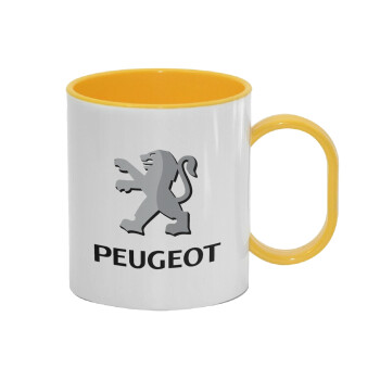 Peugeot, Κούπα (πλαστική) (BPA-FREE) Polymer Κίτρινη για παιδιά, 330ml