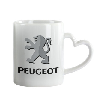 Peugeot, Mug heart handle, ceramic, 330ml
