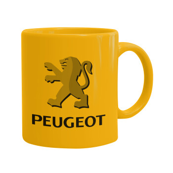 Peugeot, Ceramic coffee mug yellow, 330ml (1pcs)