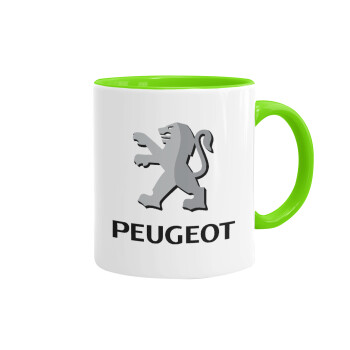 Peugeot, Mug colored light green, ceramic, 330ml