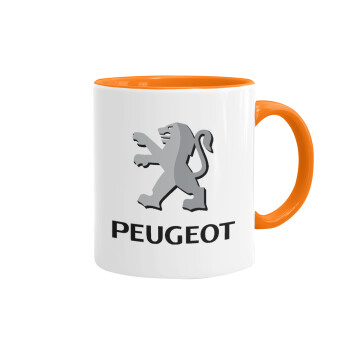 Peugeot, Κούπα χρωματιστή πορτοκαλί, κεραμική, 330ml
