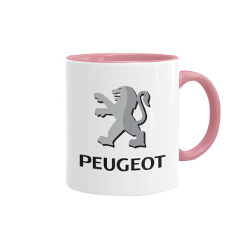 Peugeot, Mug colored pink, ceramic, 330ml