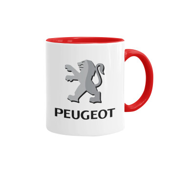 Peugeot, Κούπα χρωματιστή κόκκινη, κεραμική, 330ml