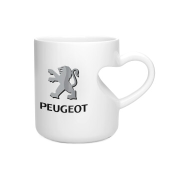 Peugeot, Κούπα καρδιά λευκή, κεραμική, 330ml