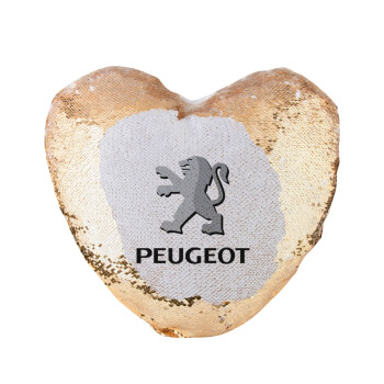 Peugeot, Μαξιλάρι καναπέ καρδιά Μαγικό Χρυσό με πούλιες 40x40cm περιέχεται το  γέμισμα