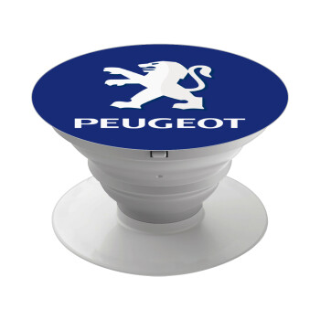 Peugeot, Pop Socket Λευκό Βάση Στήριξης Κινητού στο Χέρι