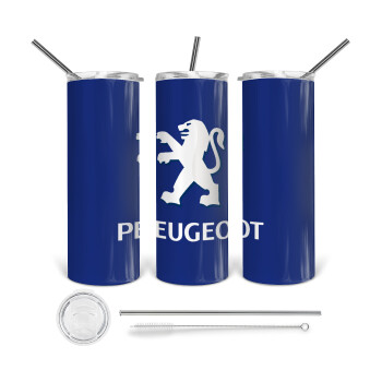 Peugeot, 360 Eco friendly stainless steel tumbler 600ml, with metal straw & cleaning brush