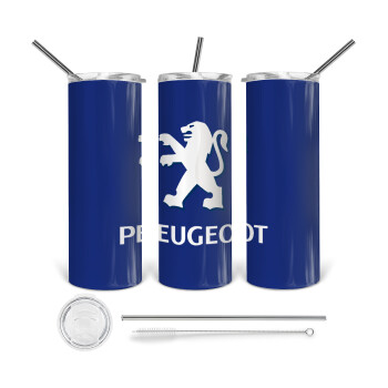 Peugeot, Tumbler stainless steel 600ml, with metal straw & cleaning brush