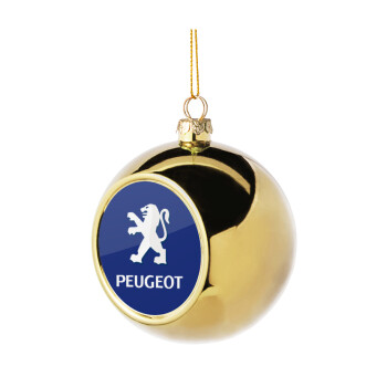Peugeot, Golden Christmas tree ball ornament 8cm
