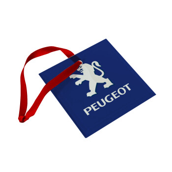 Peugeot, Χριστουγεννιάτικο στολίδι γυάλινο τετράγωνο 9x9cm