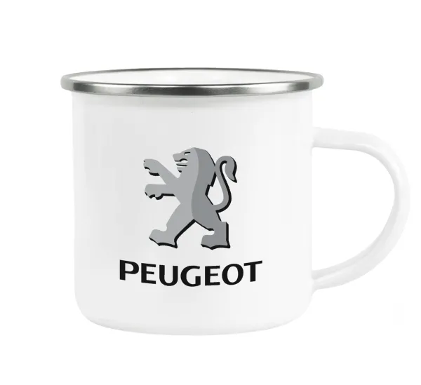 Peugeot — Metallic enamel cup white 360ml