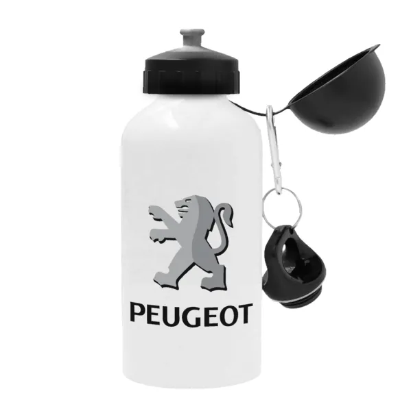 Peugeot — Μεταλλικό παγούρι νερού, Λευκό, αλουμινίου 500ml