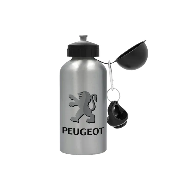 Peugeot — Metallic water jug, Silver, aluminum 500ml