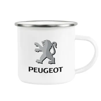 Peugeot, Metallic enamel cup white 360ml