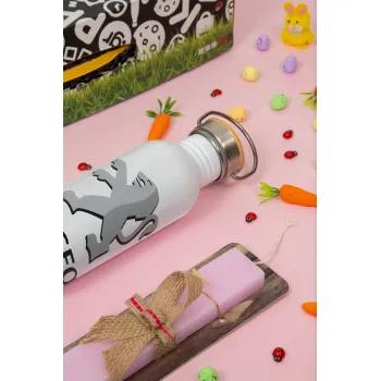 Peugeot, Πασχαλινή Λαμπάδα με παγούρι μεταλλικό (620ml, stainless steel) & κερί αρωματικό πλακέ (30cm) (ΡΟΖ)