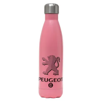 Peugeot, Metal mug thermos Pink Mat (Stainless steel), double wall, 500ml