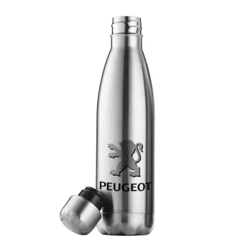Peugeot, Μεταλλικό παγούρι θερμός Inox (Stainless steel), διπλού τοιχώματος, 500ml