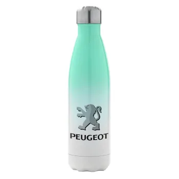 Peugeot, Metal mug thermos Green/White (Stainless steel), double wall, 500ml