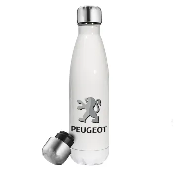 Peugeot, Metal mug thermos White (Stainless steel), double wall, 500ml
