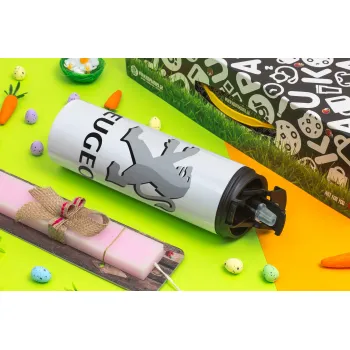 Peugeot, Easter candle,Travel Tumbler 2 Lids, with metal straw & cleaning brush & aromatic flat candle (30cm) (PINK)