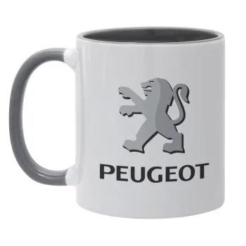 Peugeot, Κούπα χρωματιστή γκρι, κεραμική, 330ml