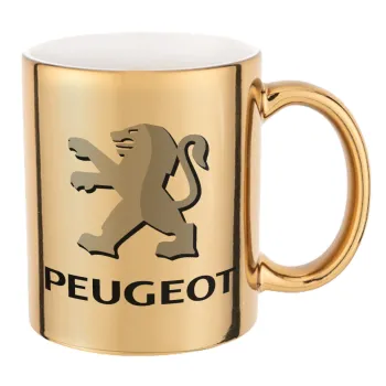 Peugeot, Κούπα κεραμική, χρυσή καθρέπτης, 330ml