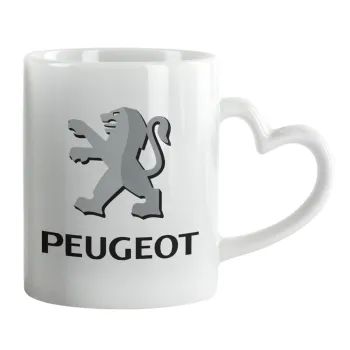 Peugeot, Κούπα καρδιά χερούλι λευκή, κεραμική, 330ml