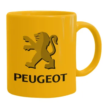 Peugeot, Ceramic coffee mug yellow, 330ml