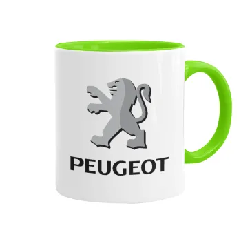 Peugeot, Mug colored light green, ceramic, 330ml