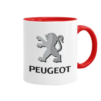 Peugeot, Κούπα χρωματιστή κόκκινη, κεραμική, 330ml