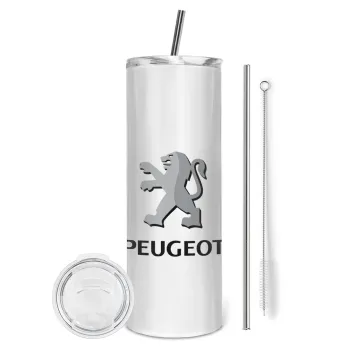 Peugeot, Tumbler stainless steel 600ml, with metal straw & cleaning brush