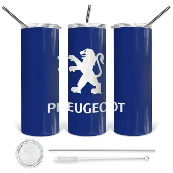 Peugeot, Tumbler stainless steel 600ml, with metal straw & cleaning brush