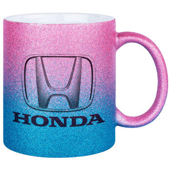 HONDA, Κούπα Χρυσή/Μπλε Glitter, κεραμική, 330ml