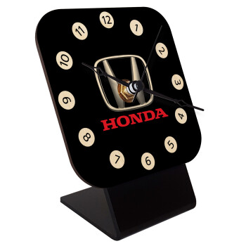 HONDA, Quartz Table clock in natural wood (10cm)