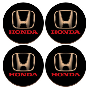 HONDA, ΣΕΤ x4 Σουβέρ ξύλινα στρογγυλά plywood (9cm)